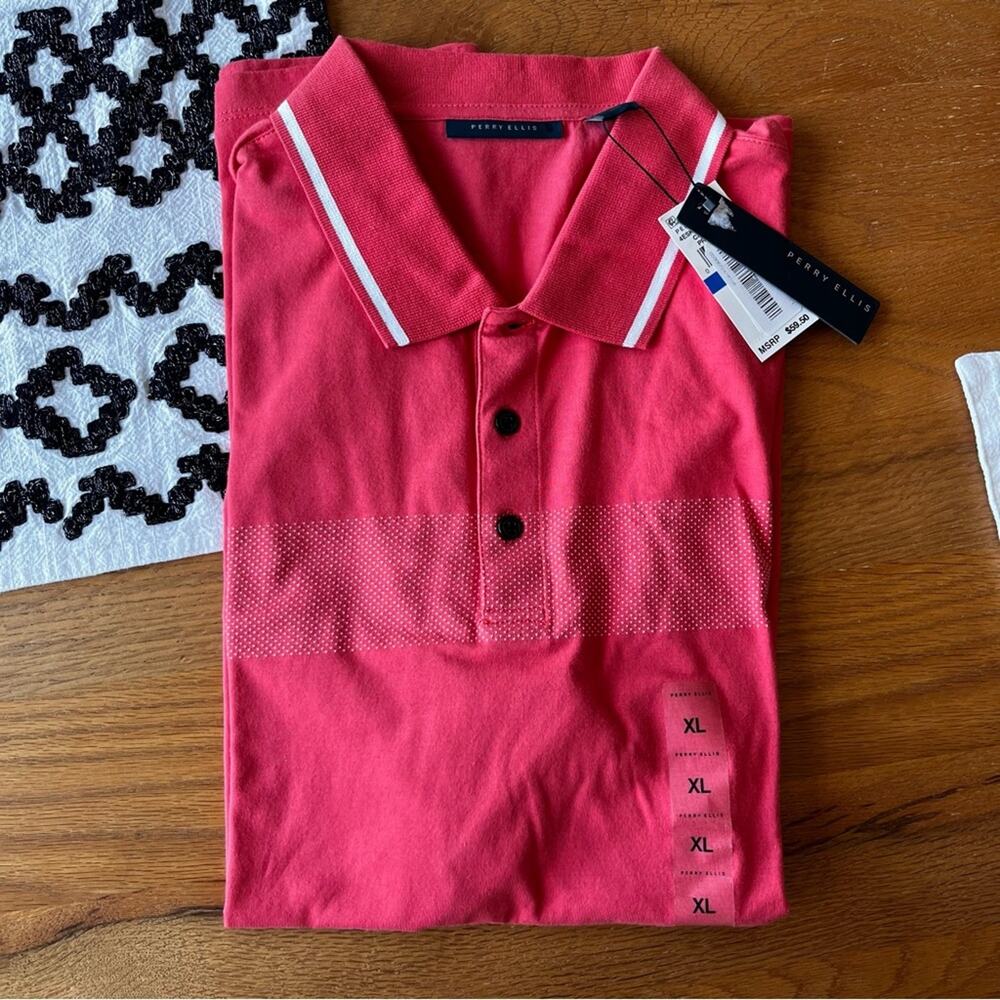 NEW Perry Ellis Polo Shirt mens size XL golf office